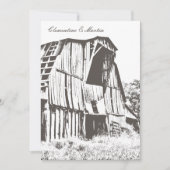 Rustic Barn Wedding Invitation - Donker Bruin Kaart (Voorkant)