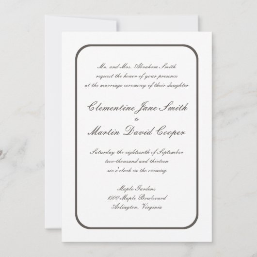 Rustic Barn Wedding Invitation - Donker Bruin Kaart (Achterkant)