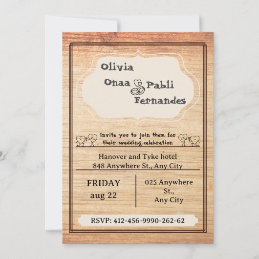Rustic Barn Wedding Invitation Template Kaart (Voorkant)