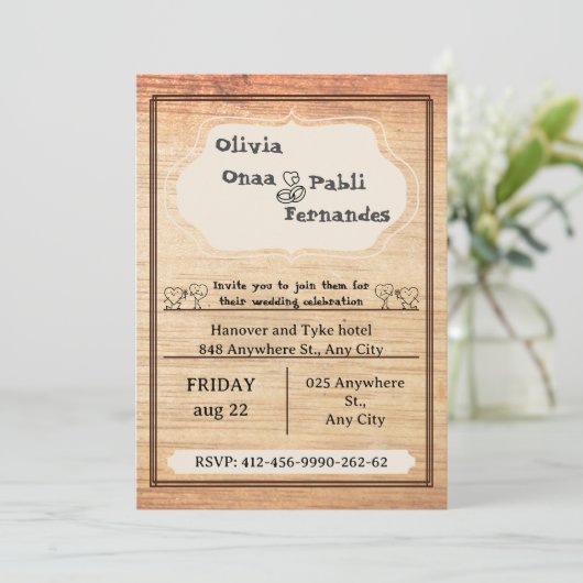 Rustic Barn Wedding Invitation Template Kaart (Staand voorkant)