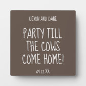 Rustic Barn Wedding Logo Plaque met Easel Fotoplaat (Voorkant)