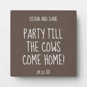 Rustic Barn Wedding Logo Plaque met Easel Fotoplaat