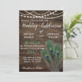 Rustic Barn Wedding Peacock Blue Boho Kaart (Staand voorkant)