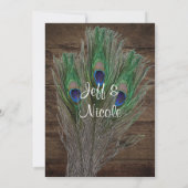 Rustic Barn Wedding Peacock Blue Boho Kaart (Achterkant)