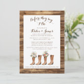 Rustic Barn Wedding Rehearsal Dinner Invite Kaart (Staand voorkant)