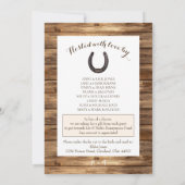 Rustic Barn Wedding Rehearsal Dinner Invite Kaart (Achterkant)