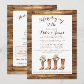Rustic Barn Wedding Rehearsal Dinner Invite Kaart (Voorkant / Achterkant)