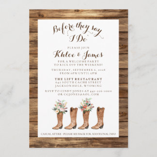 Rustic Barn Wedding Rehearsal Dinner Invite Kaart