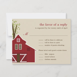Rustic Barn Wedding RSVP-kaart RSVP Kaartje
