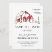 Rustic Barn Wedding Save the Date (Voorkant / Achterkant)