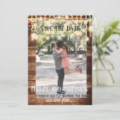 Rustic Barn Wedding Save the Date Custom (Staand voorkant)
