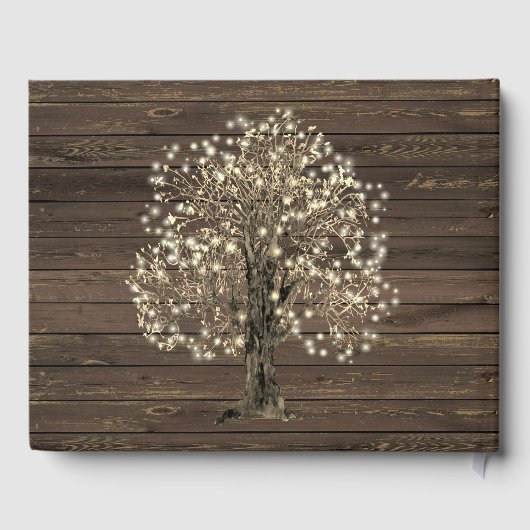 Rustic Barn Wedding String Lights Mason Jar Gastenboek (Achterkant)