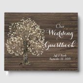 Rustic Barn Wedding String Lights Mason Jar Gastenboek (Voorkant)