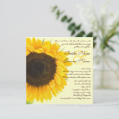 Rustic Barn Wedding Sunflower Kaart (Staand voorkant)