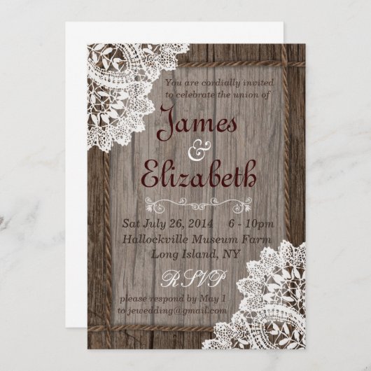 Rustic Barn Wedding Uitnodiging (Voorkant / Achterkant)