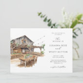 Rustic Barn Wedding Uitnodiging (Staand voorkant)