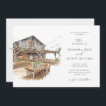 Rustic Barn Wedding Uitnodiging<br><div class="desc">Een eenvoudige minimalistische rustieke schuurbruiloft met aardse waterverf tinten en een witgekalkte houten getextureerde achtergrond,  voor een informeel boerderij in landelijke stijl. Voor koppels die een bruiloft met rustieke charme willen creëer,  dat is ontspannen en dicht bij natuur. Perfect voor een zomer of herfst rustieke bruiloft.</div>