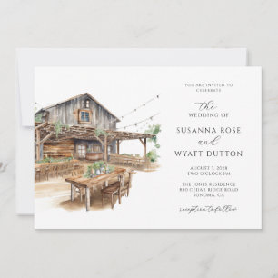 Rustic Barn Wedding Uitnodiging