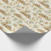 Rustic Barn Wedding Watercolor Pattern Cadeaupapier (Hoek)