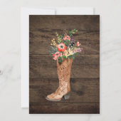 Rustic Barn Wedding Wood Cowboy Boots Kaart (Achterkant)
