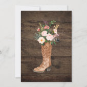 Rustic Barn Wedding Wood Cowboy Boots Kaart (Achterkant)