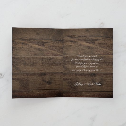 Rustic Barn Wedding Wood Mason Jar Babys Bedankkaart (Binnen)