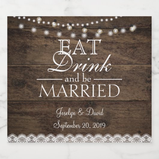 Rustic Barn Wedding Wood Mason Jar Babys Bier Etiket (Enkel label)