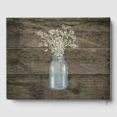 Rustic Barn Wedding Wood Mason Jar Babys Gastenboek (Achterkant)