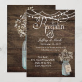 Rustic Barn Wedding Wood Mason Jar Babys Kaart (Voorkant / Achterkant)