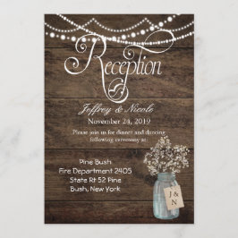 Rustic Barn Wedding Wood Mason Jar Babys Kaart
