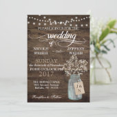 Rustic Barn Wedding Wood Mason Jar Babys Kaart (Staand voorkant)