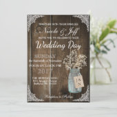 Rustic Barn Wedding Wood Mason Jar Babys Kaart (Staand voorkant)
