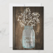 Rustic Barn Wedding Wood Mason Jar Babys Kaart (Achterkant)