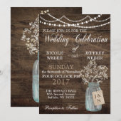 Rustic Barn Wedding Wood Mason Jar Babys Kaart (Voorkant / Achterkant)