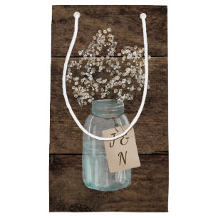 Rustic Barn Wedding Wood Mason Jar Babys Klein Cadeauzakje