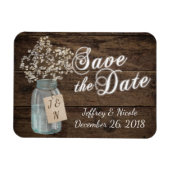 Rustic Barn Wedding Wood Mason Jar Babys Magneet (Horizontaal)