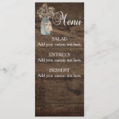 Rustic Barn Wedding Wood Mason Jar Babys Menu (Voorkant)