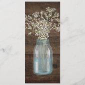 Rustic Barn Wedding Wood Mason Jar Babys Menu (Achterkant)