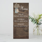 Rustic Barn Wedding Wood Mason Jar Babys Menu (Staand voorkant)