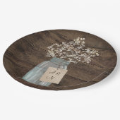 Rustic Barn Wedding Wood Mason Jar Babys Papieren Bordje (Gekanteld)