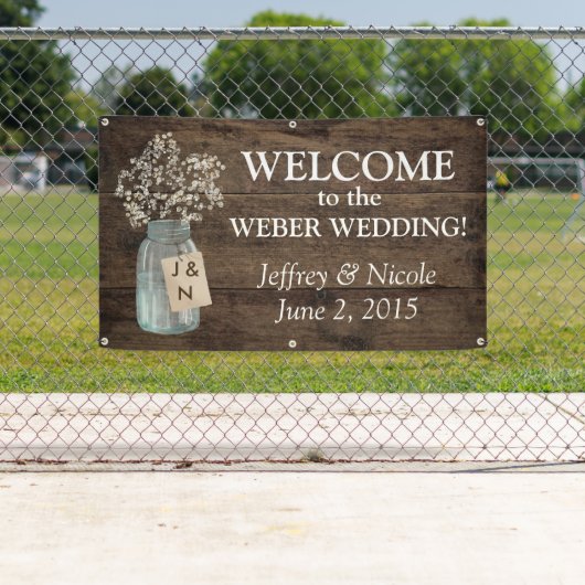 Rustic Barn Wedding Wood Mason Jar Babys Spandoek (Insitu)