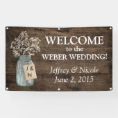 Rustic Barn Wedding Wood Mason Jar Babys Spandoek (Horizontaal)
