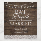 Rustic Barn Wedding Wood Mason Jar Babys Wijn Etiket (Enkel label)