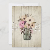 Rustic Barn Wedding Wood Mason Jar Kaart (Achterkant)