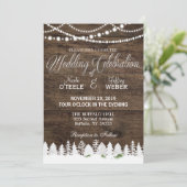 Rustic Barn Wedding Wood Winter Kerstmis Kaart (Staand voorkant)