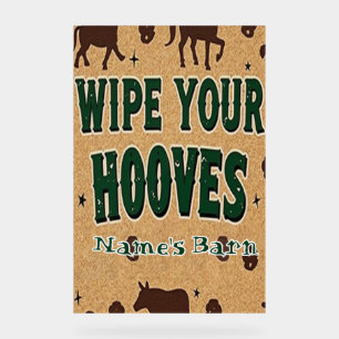 Rustic Barn Welcome Mat met aangepaste naam Acryl Bord