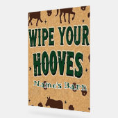 Rustic Barn Welcome Mat met aangepaste naam Acryl Bord (Hoek)