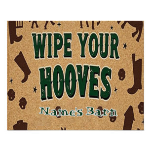 Rustic Barn Welcome Mat met aangepaste naam Perfect Poster