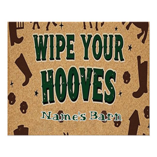 Rustic Barn Welcome Mat met aangepaste naam Perfect Poster (Voorkant)