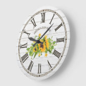 Rustic Barn White Grey Wood Sunflower Kitchen Grote Klok (Hoek)